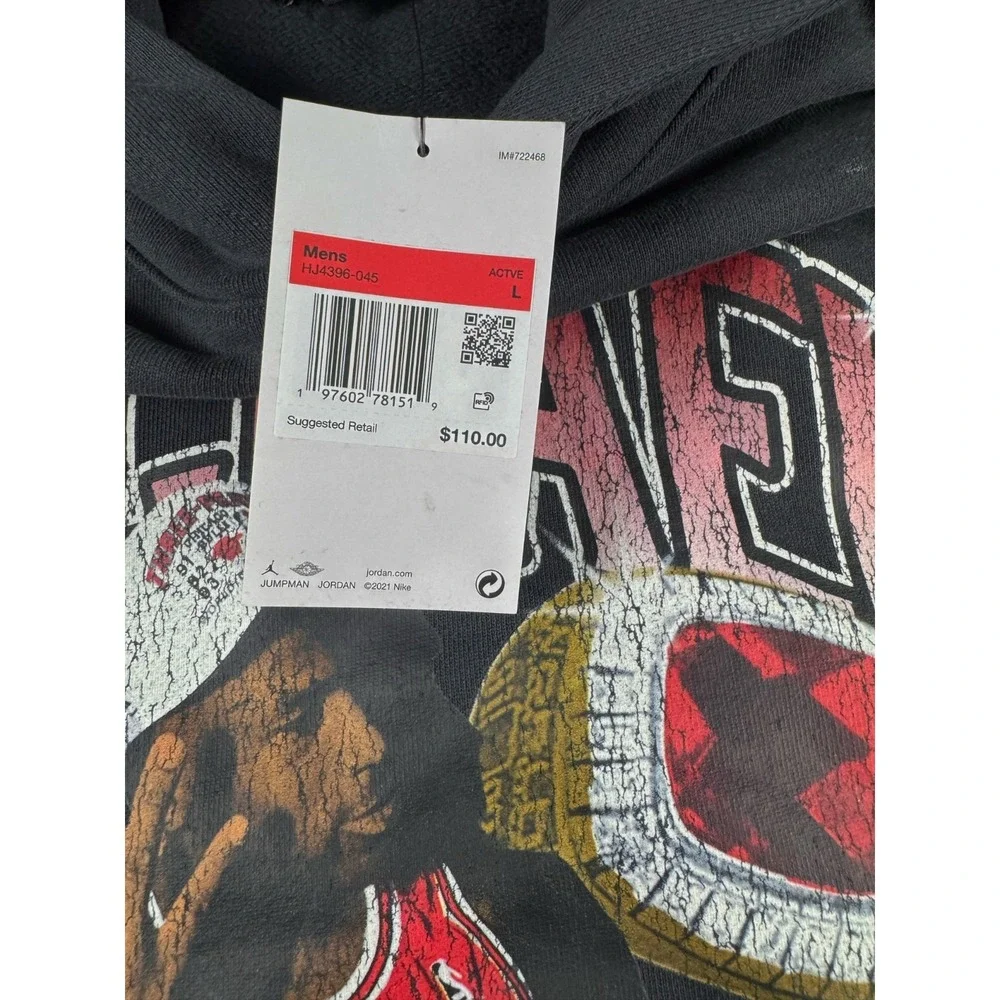 NWT Nike Jordan Michael Jordan Graphic Hoodie Black Red‎ Mens Size L HJ4396-045